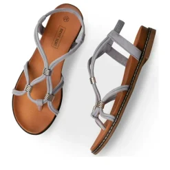 Sandales Entredoigt BLEU Femme Elastique