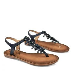 Sandales Entredoigt BLEU Femme Boucle
