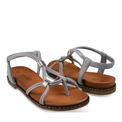 Sandales Entredoigt BLEU Femme Elastique