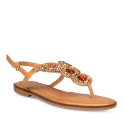 Sandales Entredoigt COGNAC Femme Boucle