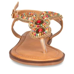 Sandales Entredoigt COGNAC Femme Boucle