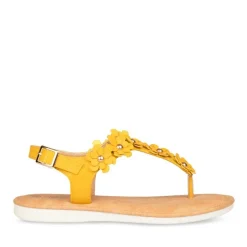 Sandales Entredoigt JAUNE Femme Boucle
