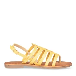 Sandales Entredoigt JAUNE Femme Motif Uni Boucle