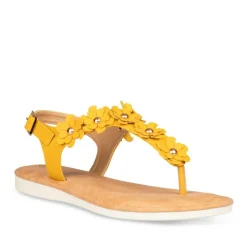 Sandales Entredoigt JAUNE Femme Boucle