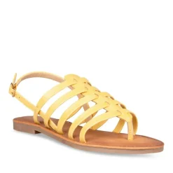Sandales Entredoigt JAUNE Femme Motif Uni Boucle