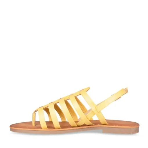 Sandales Entredoigt JAUNE Femme Motif Uni Boucle