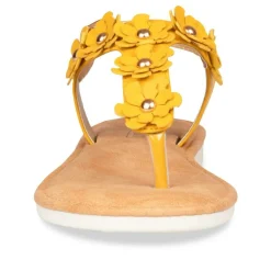 Sandales Entredoigt JAUNE Femme Boucle