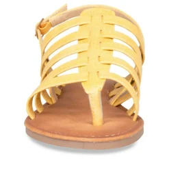 Sandales Entredoigt JAUNE Femme Motif Uni Boucle