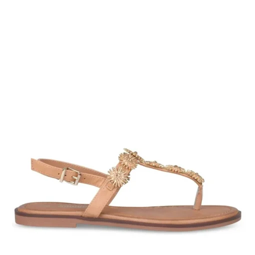 Sandales Entredoigt MARRON Femme Boucle