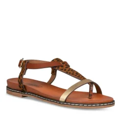 Sandales Entredoigt MARRON Femme Boucle