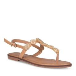 Sandales Entredoigt MARRON Femme Boucle