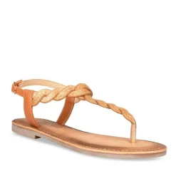 Sandales Entredoigt MARRON Femme Boucle