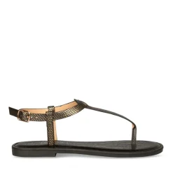 Sandales Entredoigt NOIR Femme Motif Uni Boucle