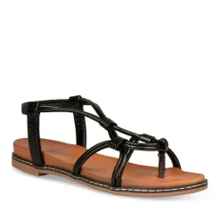 Sandales Entredoigt NOIR Femme Elastique