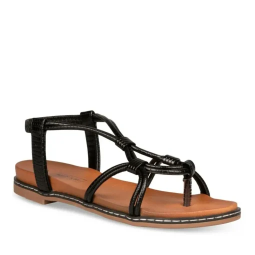 Sandales Entredoigt NOIR Femme Elastique