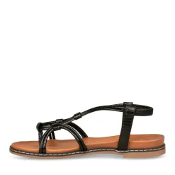 Sandales Entredoigt NOIR Femme Elastique