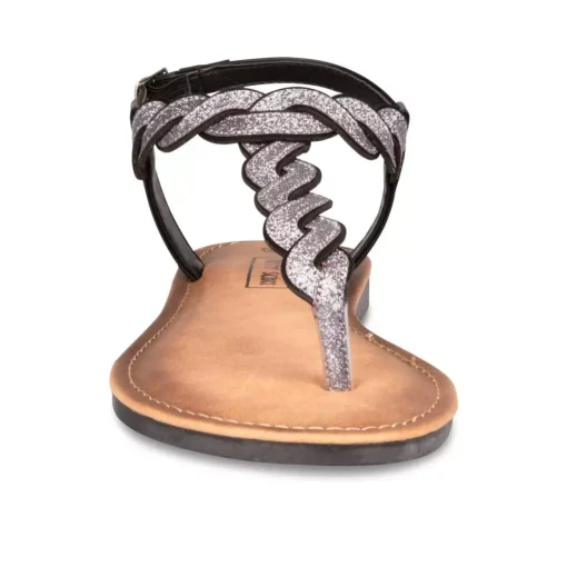 Sandales Entredoigt NOIR Femme Boucle