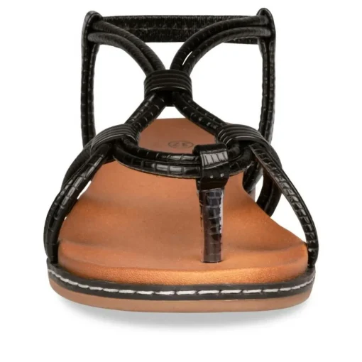 Sandales Entredoigt NOIR Femme Elastique