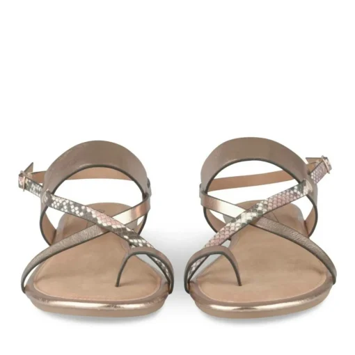 Sandales Entredoigt ROSE Femme Motif Animal Boucle
