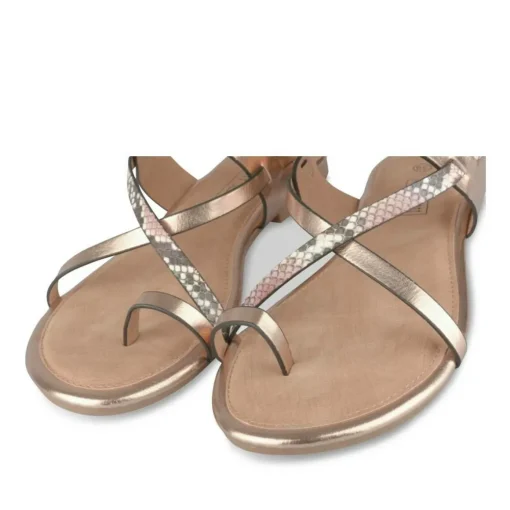 Sandales Entredoigt ROSE Femme Motif Animal Boucle