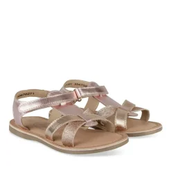 Sandales FUSCHIA Fille CUIR Motif Iridescent Scratch