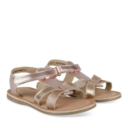 Sandales FUSCHIA Fille CUIR Motif Iridescent Scratch