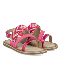 Sandales FUSCHIA Fille CUIR Motif Perle Scratch