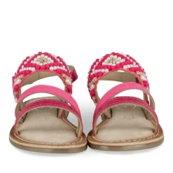 Sandales FUSCHIA Fille CUIR Motif Perle Scratch