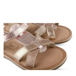 Sandales FUSCHIA Fille CUIR Motif Iridescent Scratch