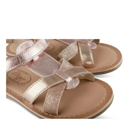 Sandales FUSCHIA Fille CUIR Motif Iridescent Scratch