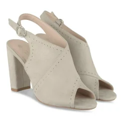 Sandales GRIS Femme Motif Uni Boucle