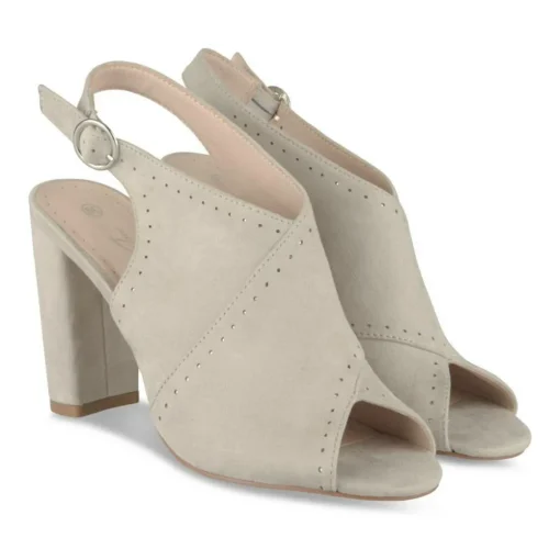 Sandales GRIS Femme Motif Uni Boucle