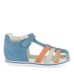 Sandales GRIS Garçon CUIR Motif Multicolore Scratch