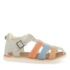 Sandales GRIS Garçon CUIR Motif Multicolore Scratch
