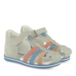 Sandales GRIS Garçon CUIR Motif Uni Scratch