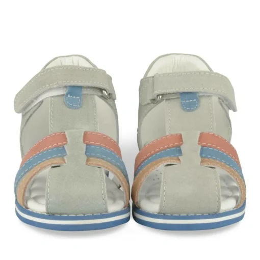 Sandales GRIS Garçon CUIR Motif Uni Scratch