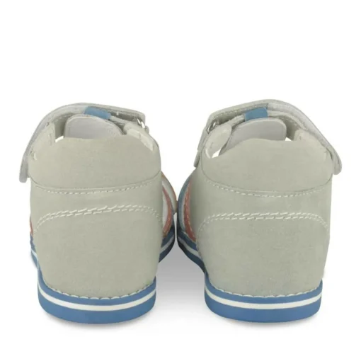 Sandales GRIS Garçon CUIR Motif Uni Scratch