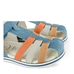 Sandales GRIS Garçon CUIR Motif Multicolore Scratch