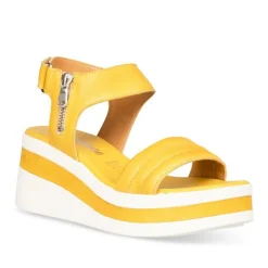 Sandales JAUNE Femme CUIR