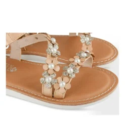 Sandales JAUNE Fille Motif Fleuri Scratch