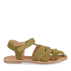 Sandales KAKI Garçon CUIR Motif Uni Scratch