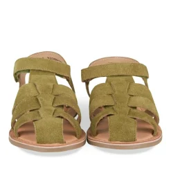 Sandales KAKI Garçon CUIR Motif Uni Scratch