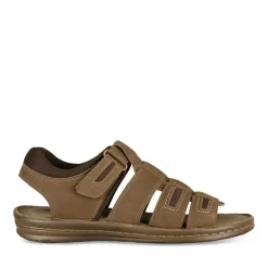 Sandales KAKI Homme CUIR Motif Uni Scratch