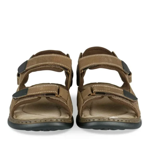 Sandales KAKI Homme CUIR Motif Uni Scratch