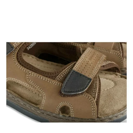 Sandales KAKI Homme CUIR Motif Uni Scratch