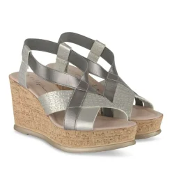 Sandales Liège ARGENT Femme Motif Animal Elastique