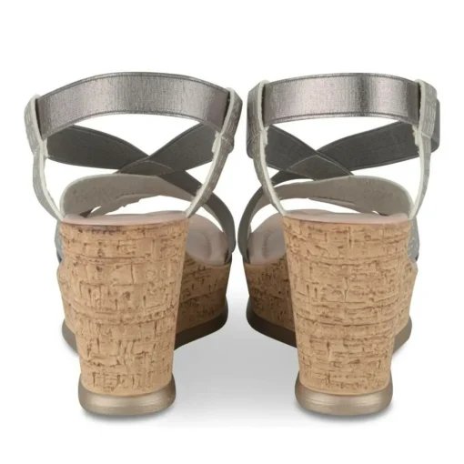 Sandales Liège ARGENT Femme Motif Animal Elastique