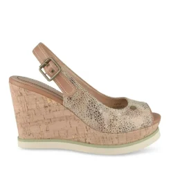 Sandales Liège BEIGE Femme Motif Animal Boucle