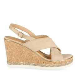 Sandales Liège BEIGE Femme Motif Uni Boucle