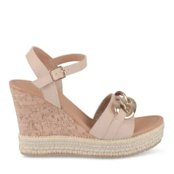 Sandales Liège BEIGE Femme Motif Chaîne Boucle